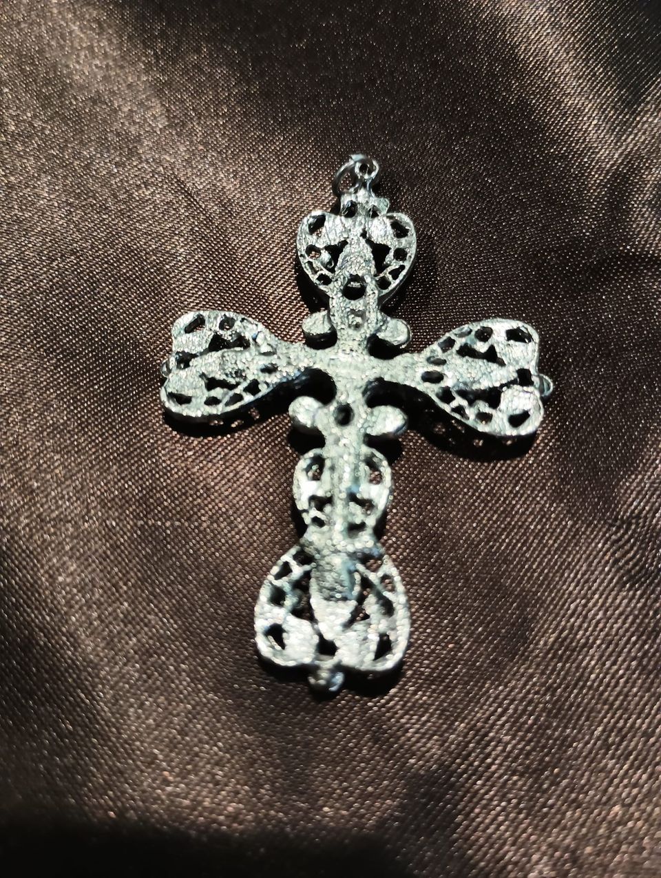 Vintage Silver and Turquois Cross Pendant