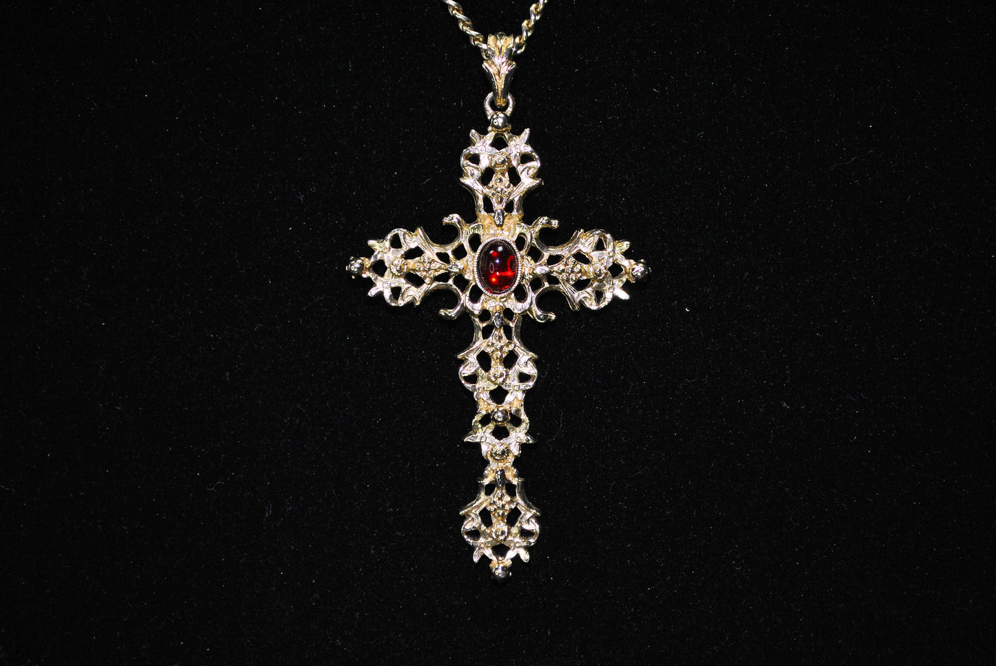 Vintage Avon Filigree Cross Necklace