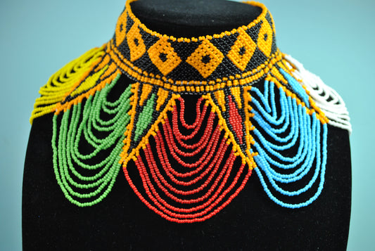 Multi-Color Handmade African Maasai Beaded Choker