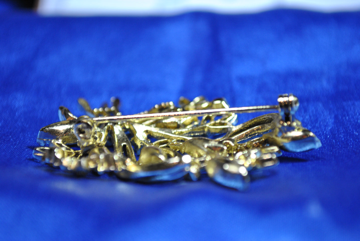 Vintage Golden Leaf and Amber Bouquet Brooch