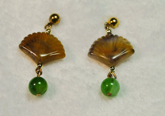 Brown & Green Drop Earrings