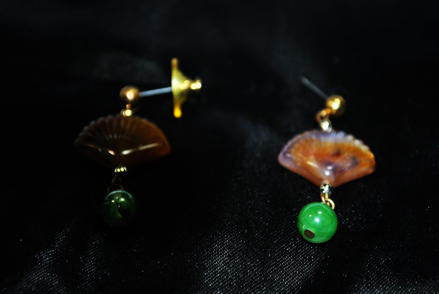 Brown & Green Drop Earrings