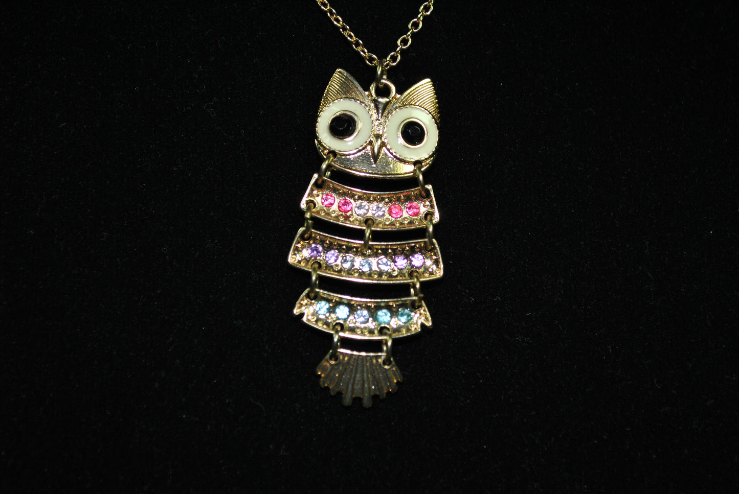 Vintage/Retro Claires Hinged Owl Pendent and Chain