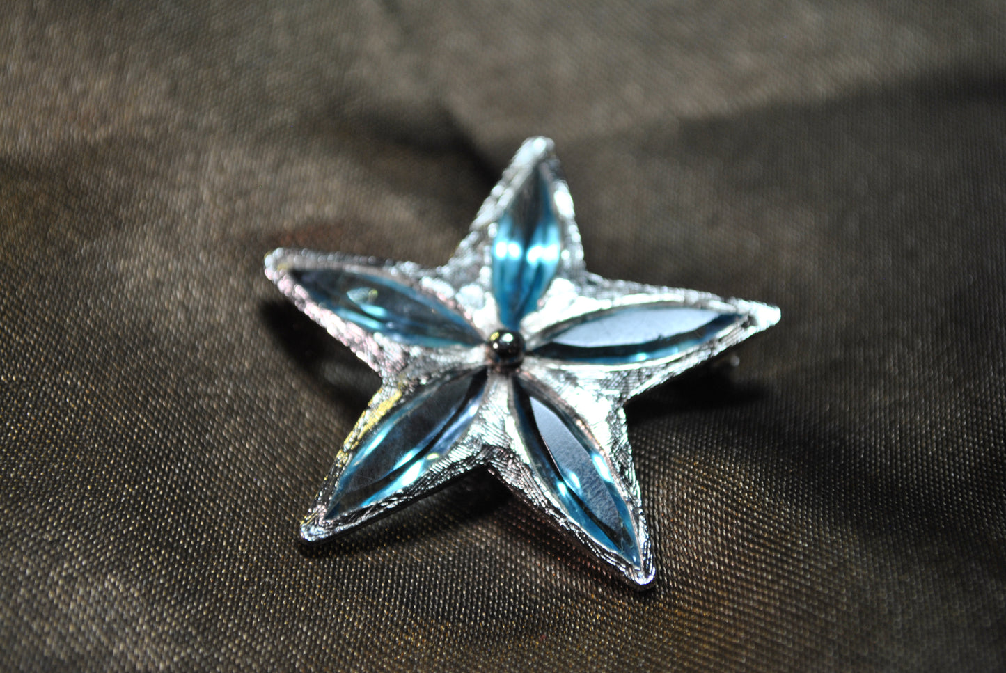 S.H.P.  Blue Star Brooch Vintage