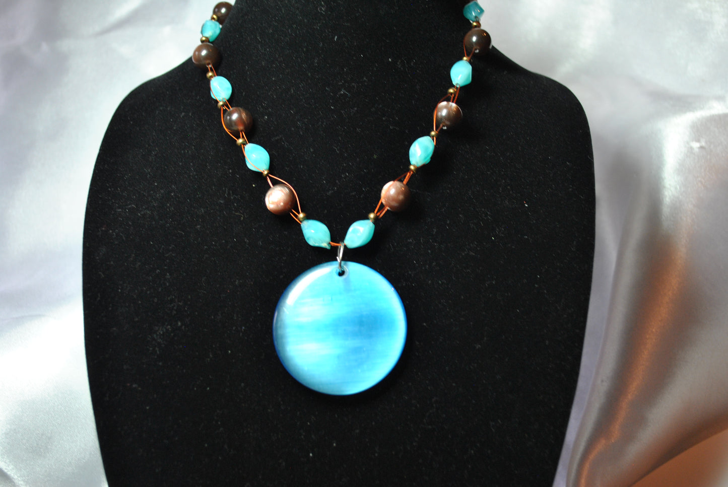 Turquoise & Brown Necklace and Earring Set