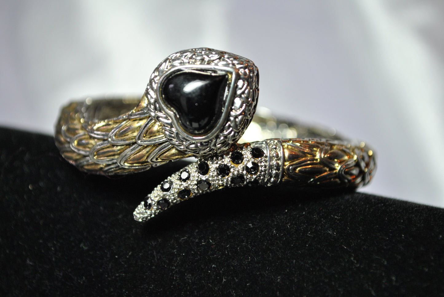 Black Spinel  Bangle Bracelet