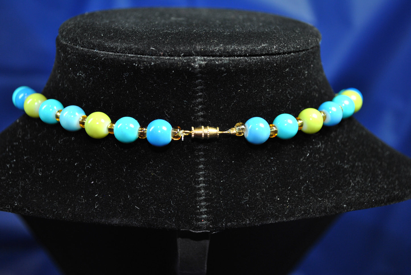 Blue & Green Oriental Bead Statement Necklace